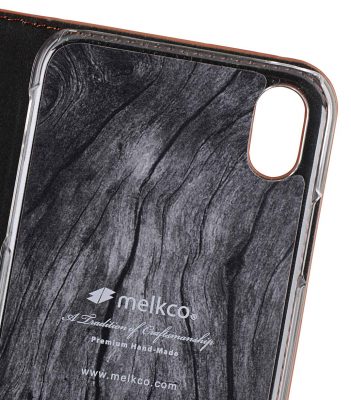 Melkco Fashion Cocktail Series Premium Leather Slim Flip Type Case for Apple iPhone XR - (Orange Brown)