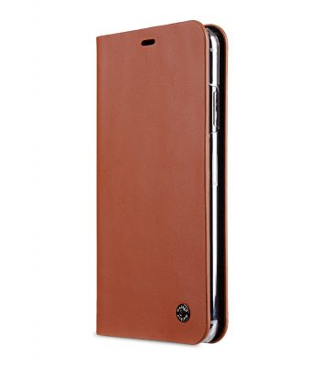 Melkco Fashion Cocktail Series Premium Leather Slim Flip Type Case for Apple iPhone XS Max- ( Orange Brown )