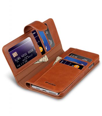 Melkco Alphard Series Waxfall Pattern Premium Leather Alphard Wallet Plus Case for Apple iPhone XS Max (6.5") - ( Tan WF )