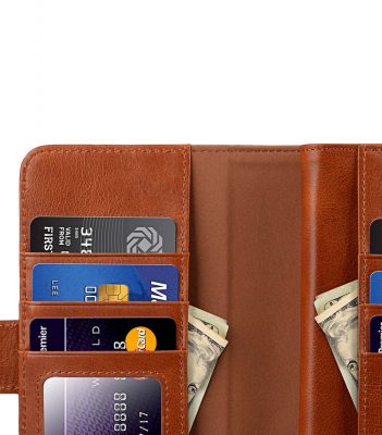 Melkco Alphard Series Waxfall Pattern Premium Leather Alphard Wallet Plus Case for Apple iPhone XS Max (6.5") - ( Tan WF )