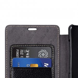 Melkco Book Type Series Lai Chee Pattern Premium Leather Face Cover Book Type Case for Samsung Galaxy Note 9 - ( Black LC )