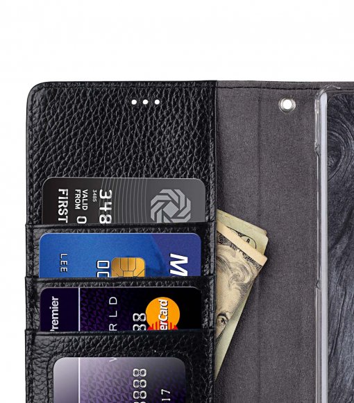 Melkco Lai Chee Pattern Premium Leather Wallet Book ID Slot Type Case for Samsung Galaxy Note 9 - ( Black LC )