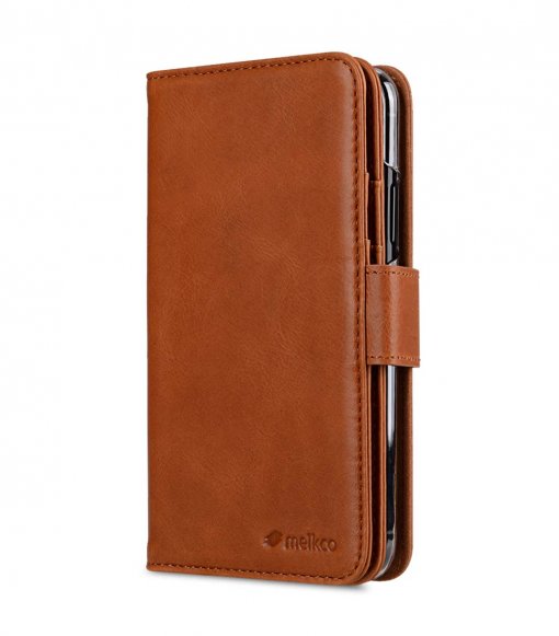 Premium Leather Case for Apple iPhone X - Wallet Plus Book Type (Tan WF)