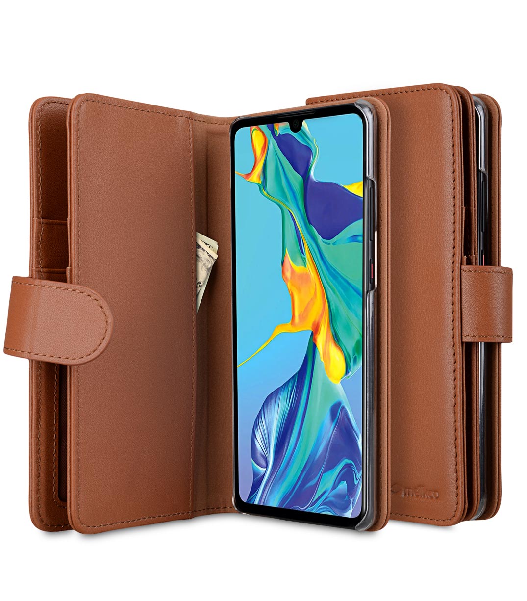 Melkco Wallet Book Series Crazy Horse Premium Leather Wallet Plus Book Type Case for Huawei P30 Pro - ( Brown CH )