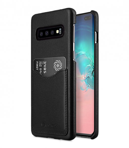 Premium Leather Card Slot Back Cover V2 Case for Samsung Galaxy S10+