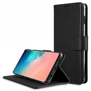 Premium Leather Wallet Book Clear Type Stand Case for Samsung Galaxy S10