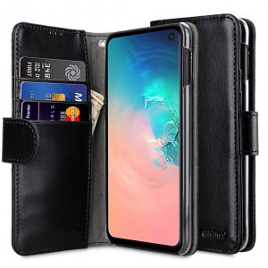 PU Leather Wallet Book Clear Type Case for Samsung Galaxy S10e